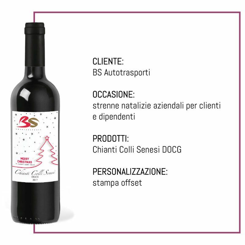 Chianti con etichetta personalizzata: strenna natalizia aziendale, BS Autotrasporti chianti etichetta personalizzata strenna natalizia aziendale bs autotrasporti