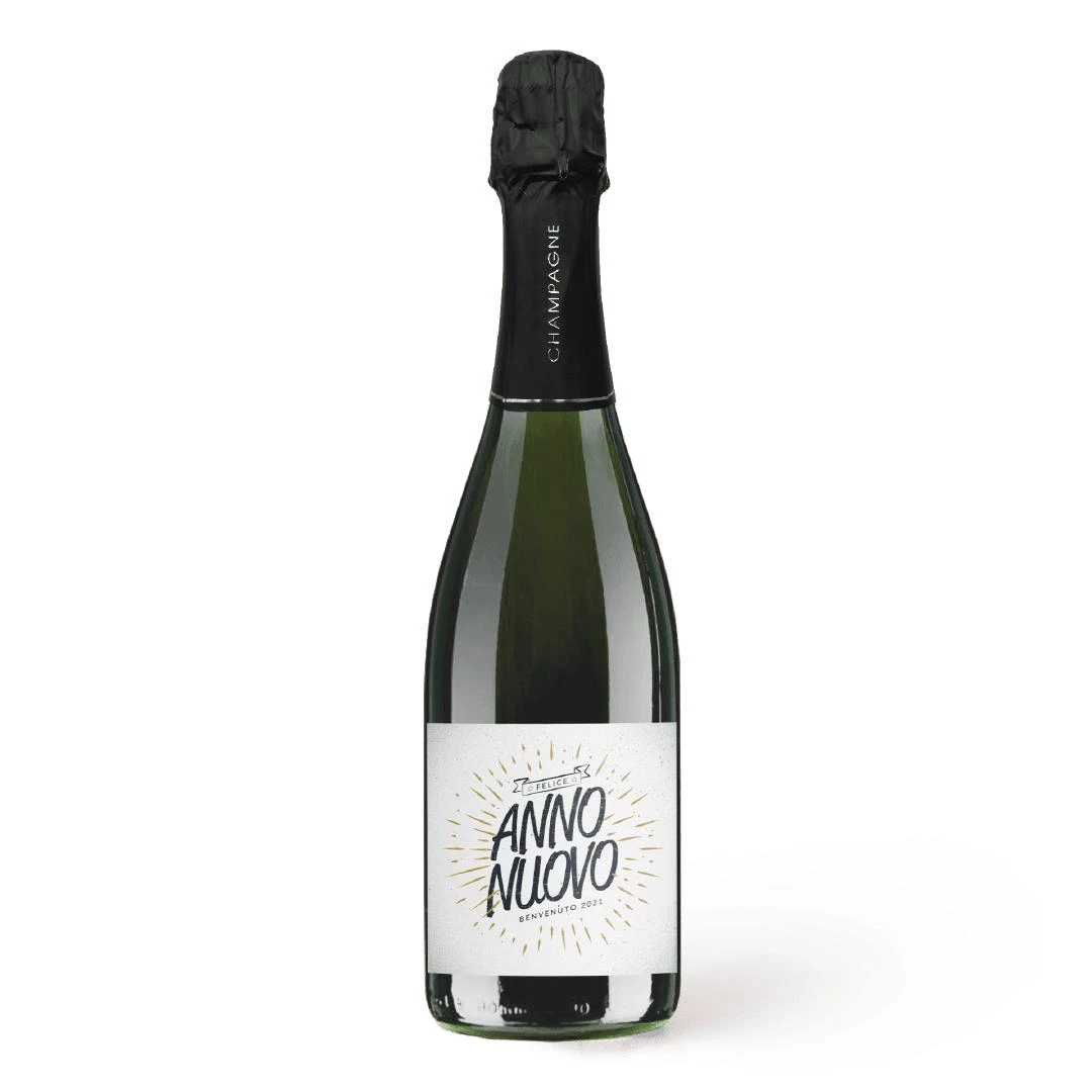bottiglia di Champagne personalizzato per il brindisi di Capodanno bottiglia champagne personalizzato