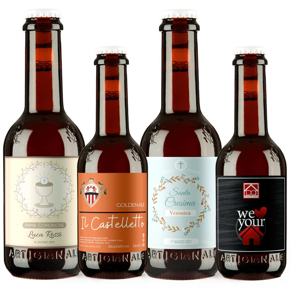 Bottiglie di birra personalizzata piccola e standard birra personalizzata piccola standard