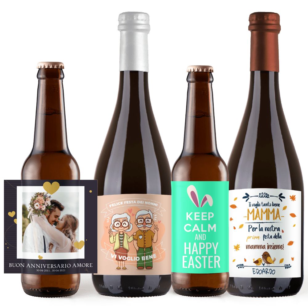 Bottiglie di birra weiss con etichetta personalizzata weizen birra personalizzata