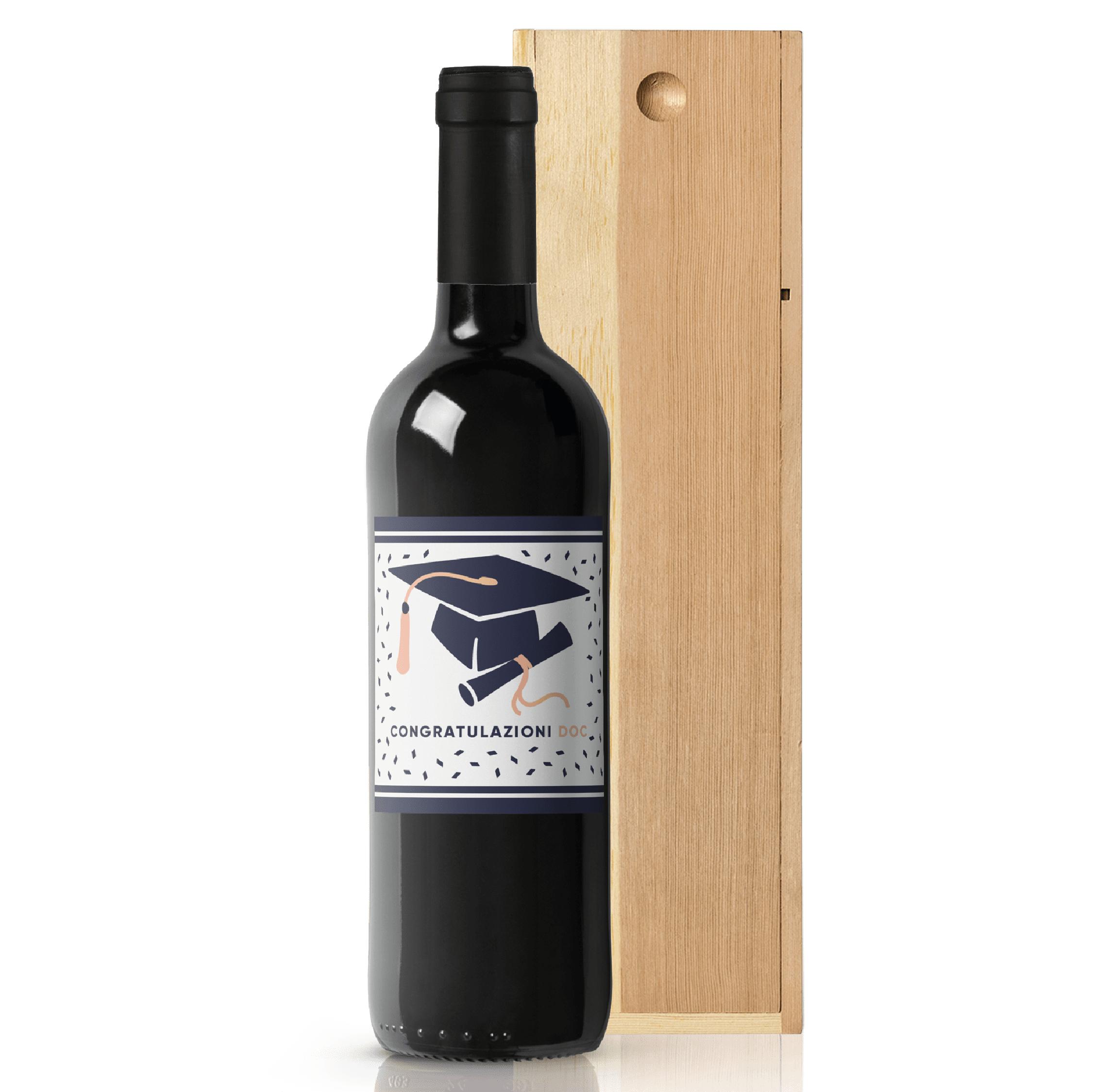 Bottiglia di vino personalizzato per regalo di laurea bottiglia vino personalizzato laurea