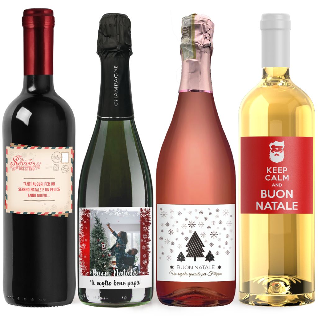 Bottiglie personalizzate idea regalo Natale bottiglie personalizzate natale