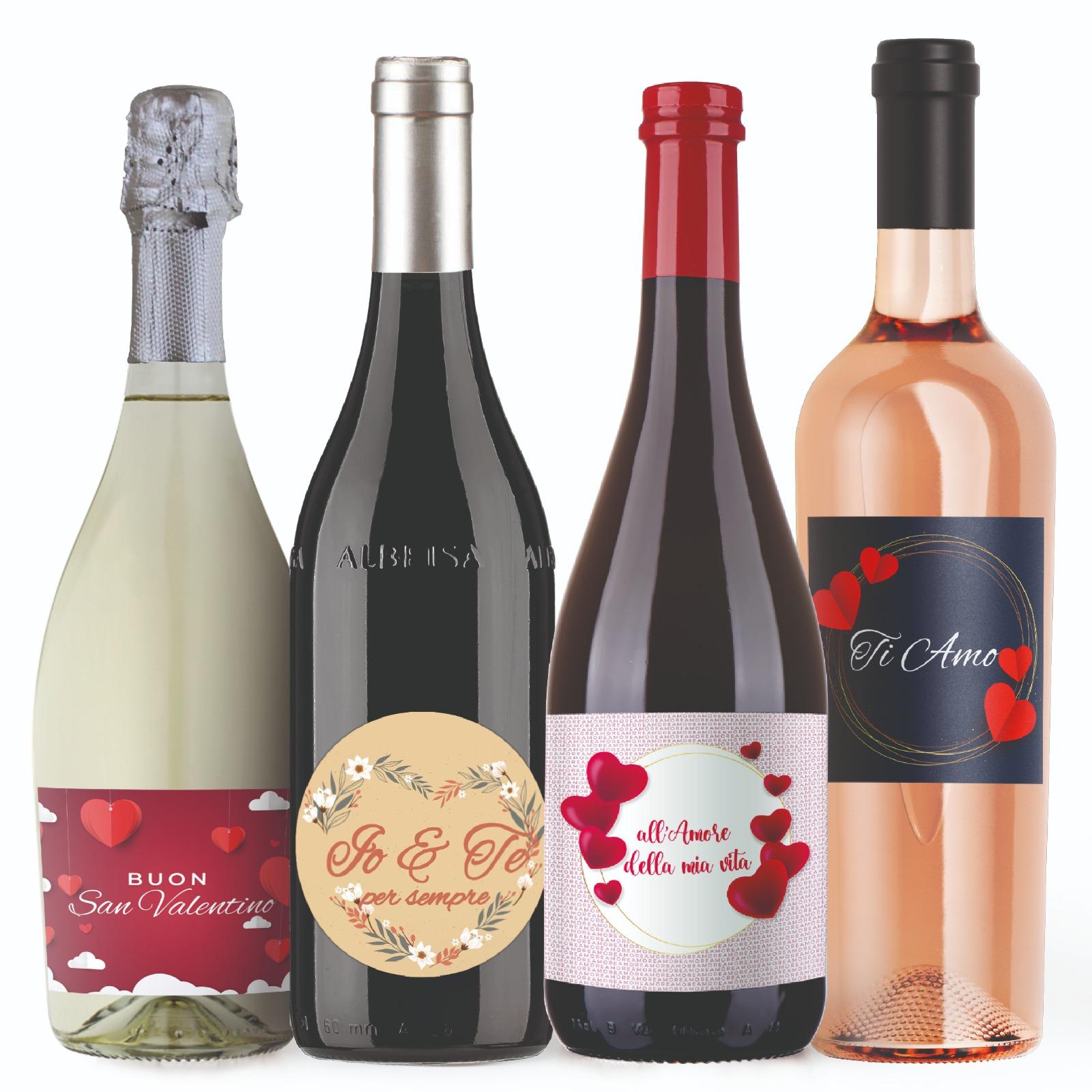 Bottiglie con etichette personalizzate come idee regalo per San Valentino bottiglie personalizzate idee regalo san valentino