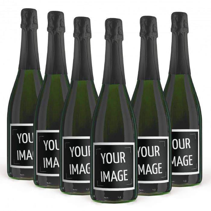 6X CHAMPAGNE BRUT 0.75 lt. - Bottiglia con Etichetta Personalizzata