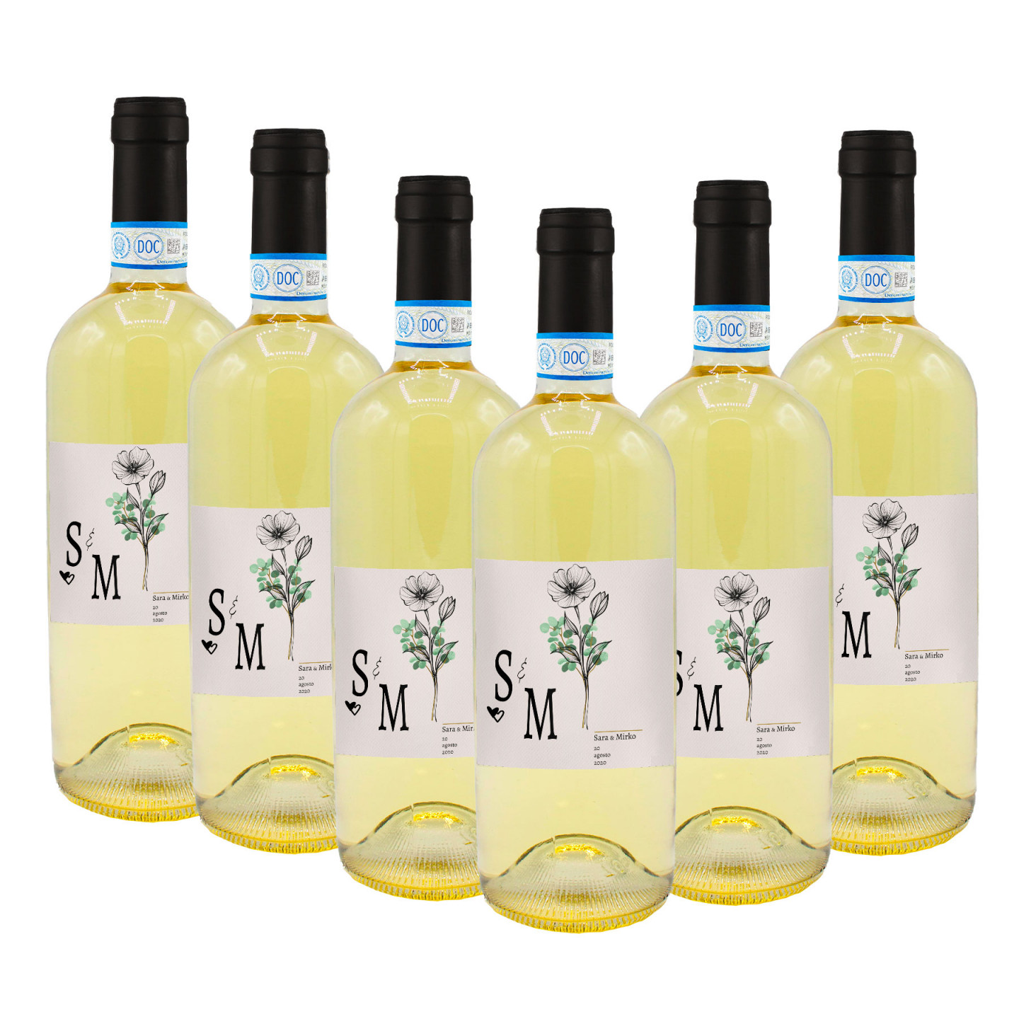 120 Bottiglie vino Soave DOC personalizzato per matrimonio