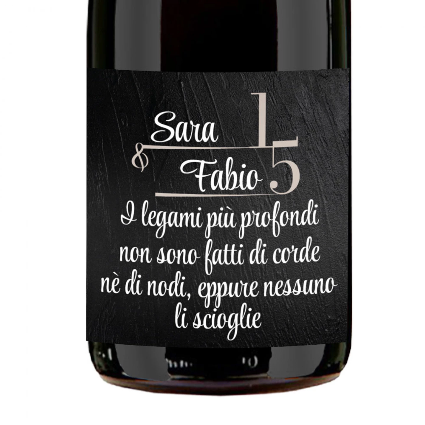 Etichetta con nome di lusso personalizzata, mini bottiglia di champagne/ prosecco, vinile nero opaco, etichette per matrimonio, celebrazione, festa,  regalo, Freixenet -  Italia