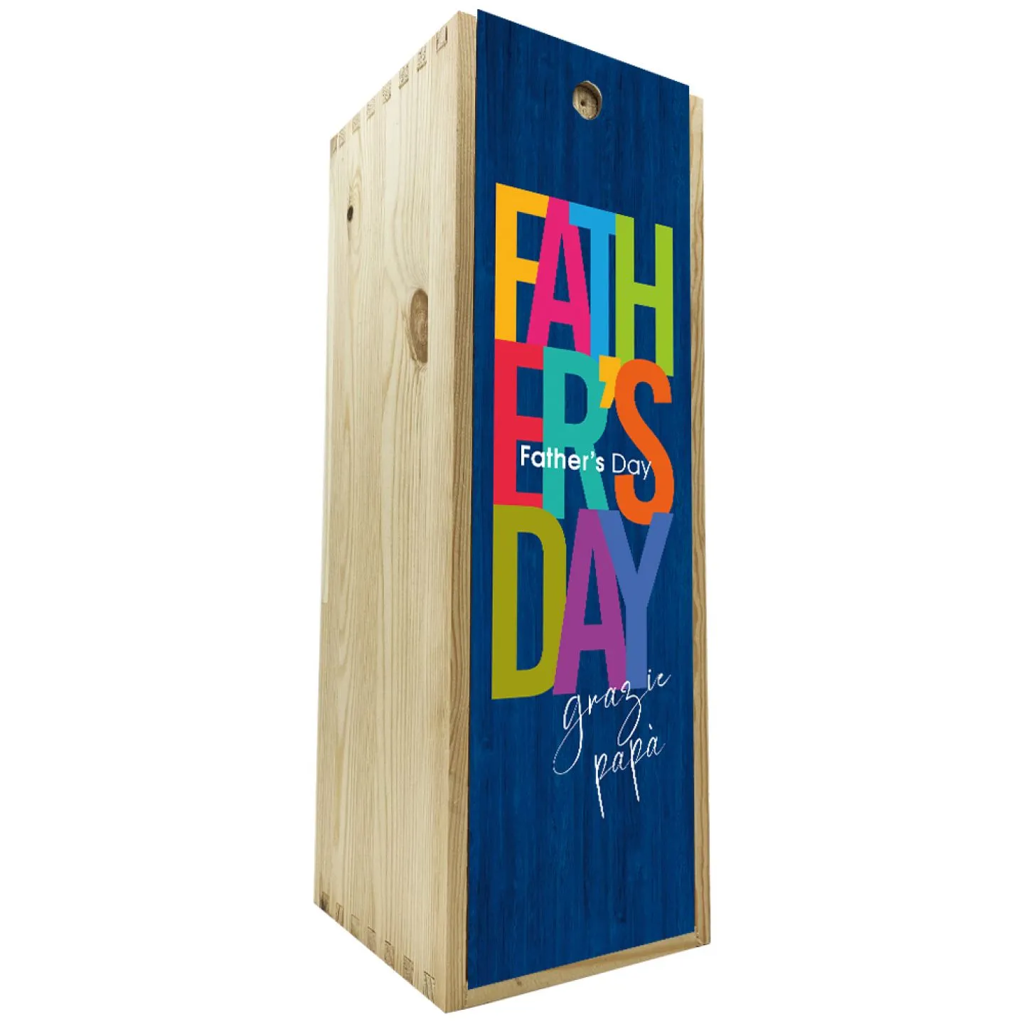 Wooden box 1 bottle 0.75 L Thank you Dad BottleUp