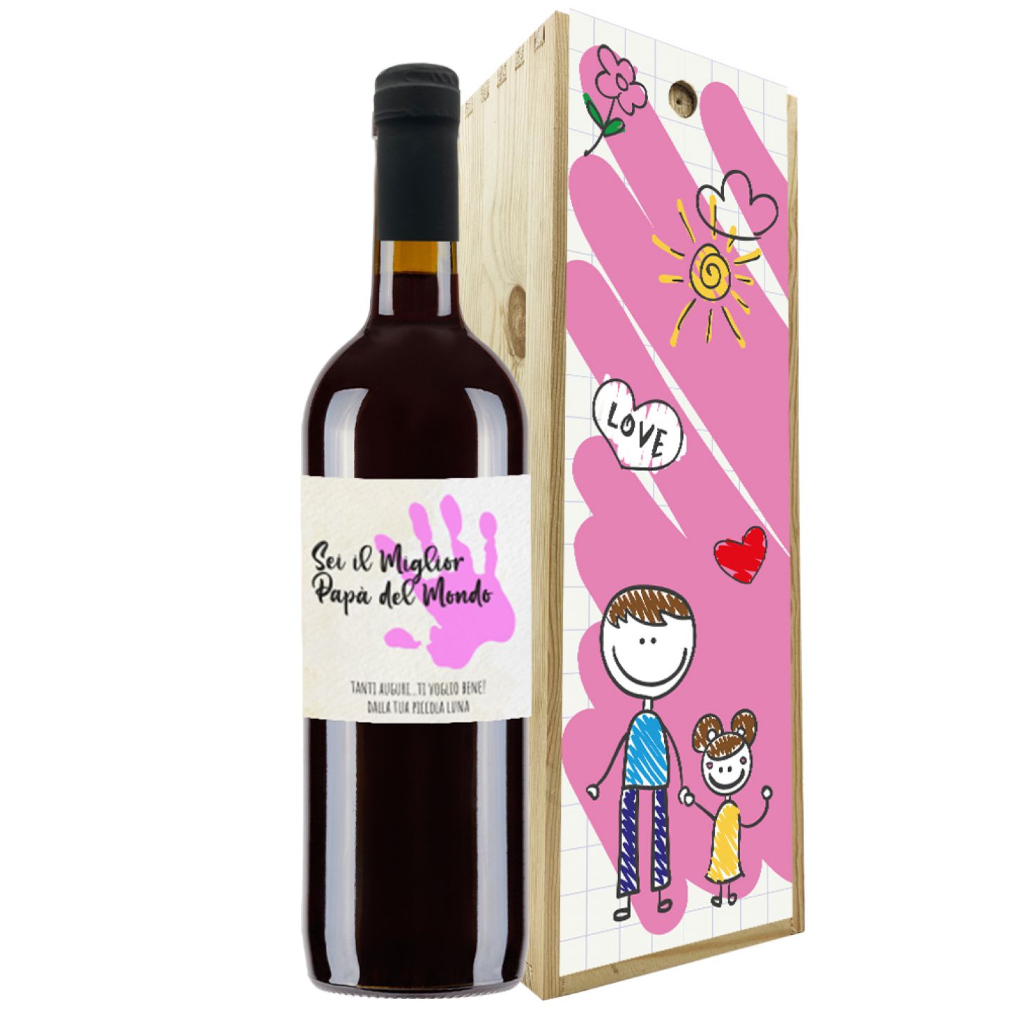 Calice Da Vino Personalizzato Per Papà - Regalo Divertente Con Frase 'Bevi Papà!' 500 Ml - Foto 3