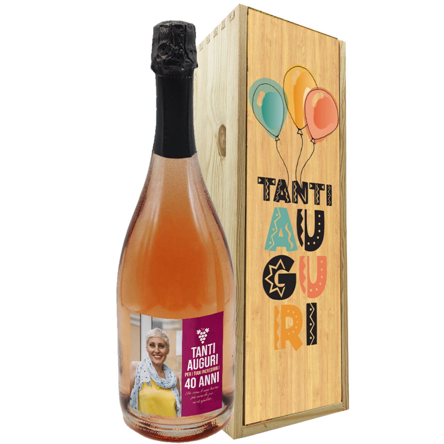 Bottiglia Di Vino Personalizzata Compleanno – Creative Salad - Foto 3