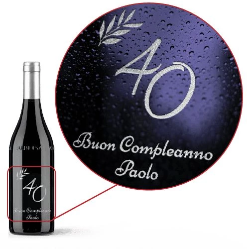 Barolo DOCG - bottiglia personalizzata con incisione su vetro, per le occasioni più importanti