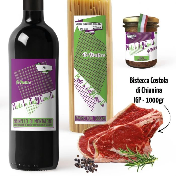 BeMityco - Limited Edition - Brunello, Spaghettoni, Ragù di Cinta, Bistecca di Chianina 1kg