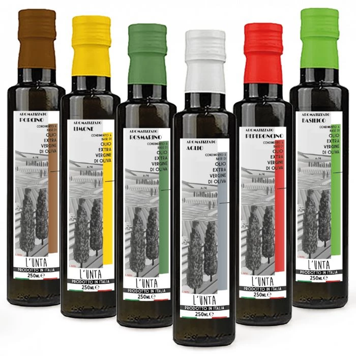 SELEZIONE CUCINA - L'UNTA - 6 X Olio Extra Vergine di Oliva Aromatizzato