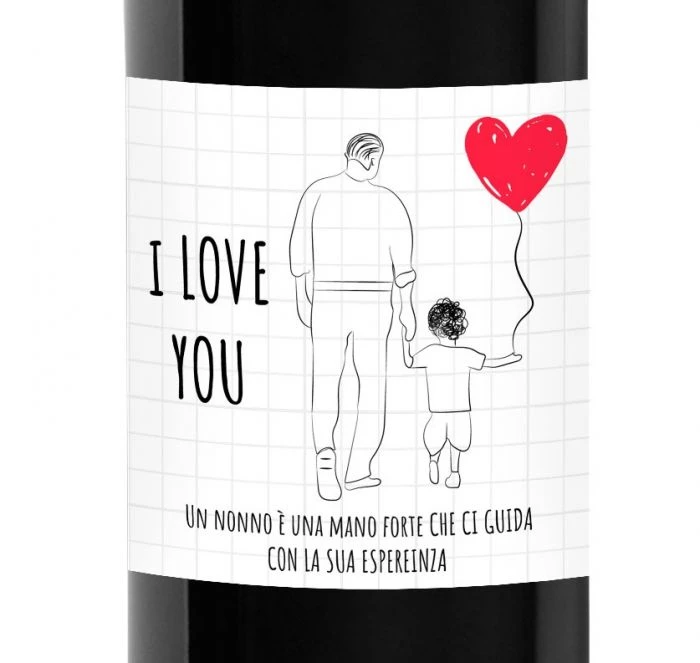Personalized wine bottle - gift idea for grandparents' day