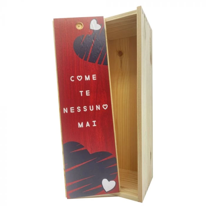Wodden box for 1 bottle 0.75 L - Sticker  - Adesivo Red passion