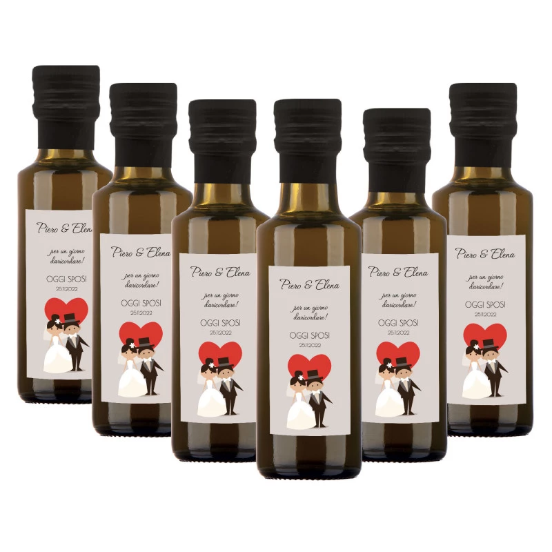 48 bottles 0.10 lt. - Extra Virgin Olive Oil - Personalized wedding favors