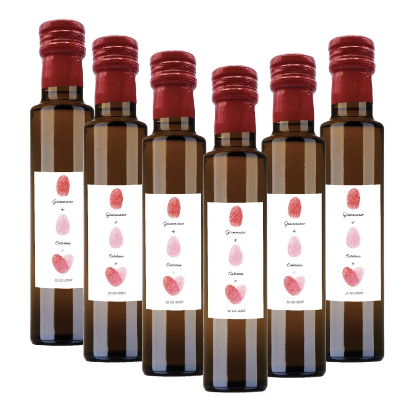 48 bottles 0.25 lt. - Chilli flavored olive oil - Personalized wedding favors