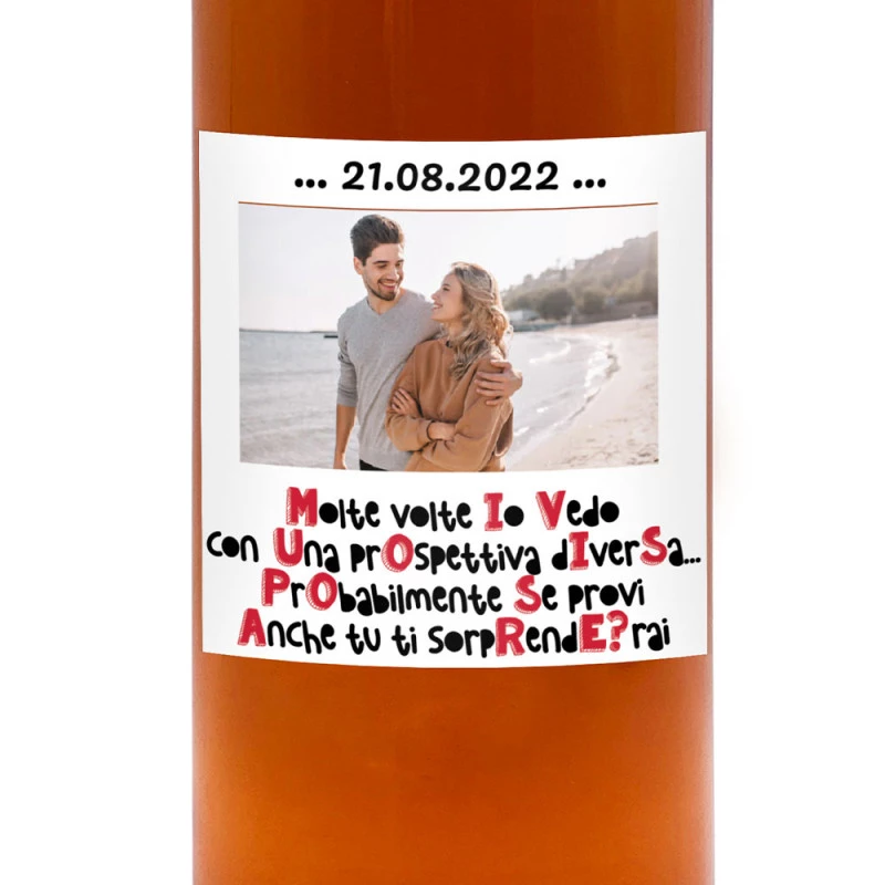 Vino Rosé - Bottiglia personalizzata per proposta di Matrimonio