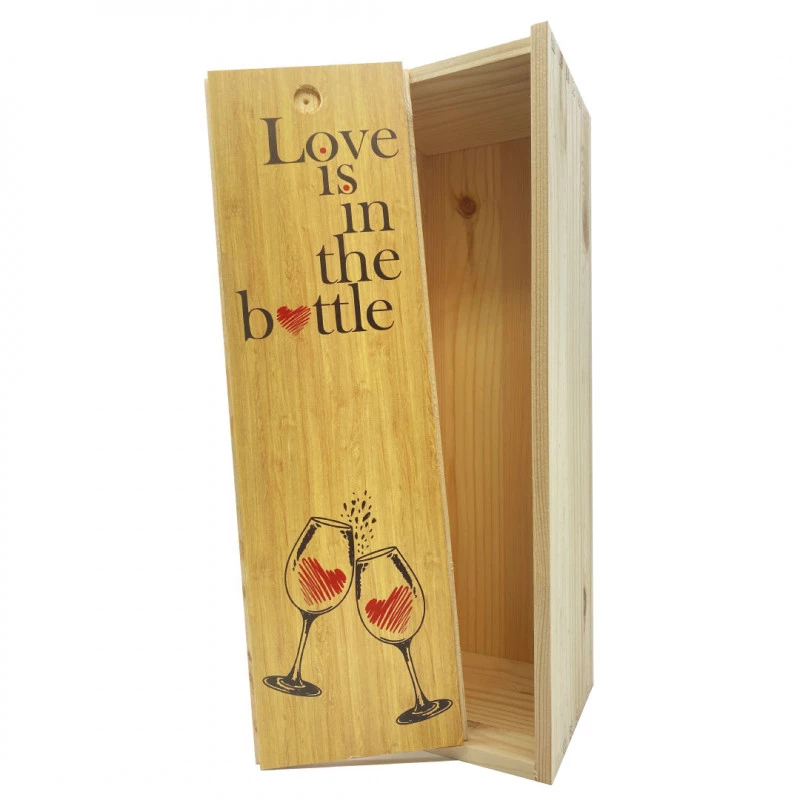 Wodden box for 1 bottle MAGNUM 1.5 L - Sticker  - Adesivo Love is...