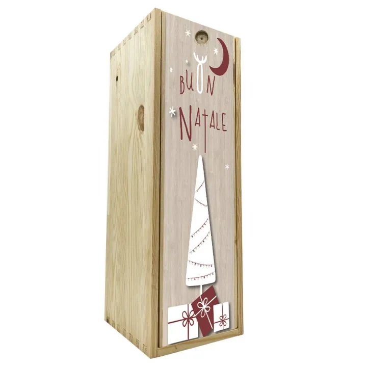 Cassetta in legno per vino regalo Natale