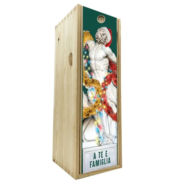 Wooden box 1 bottle 0,75 L - Merry Christmas, ... to you and your family!