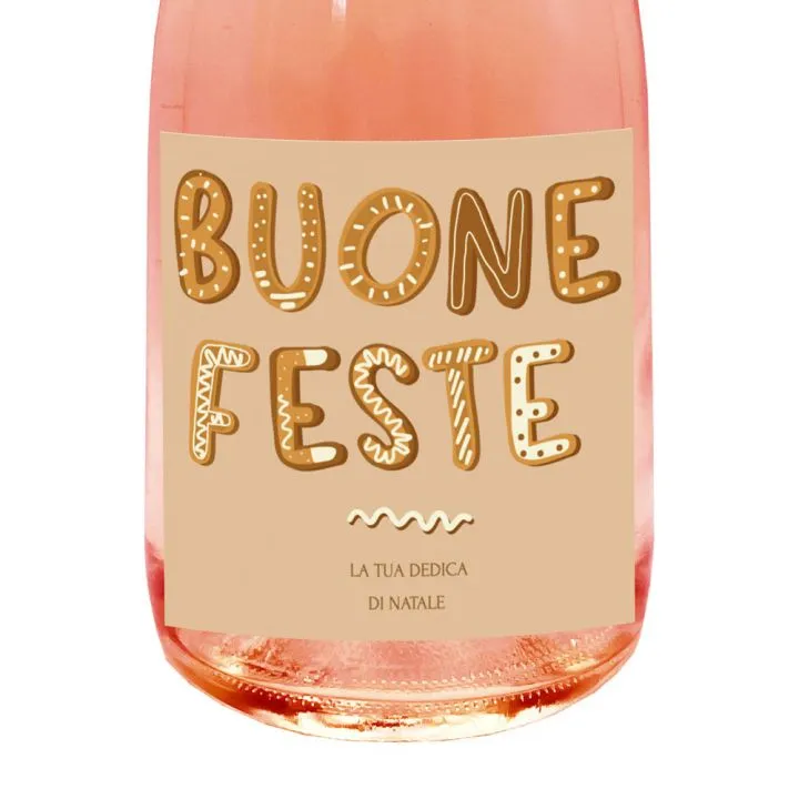 SPUMANTE ANALCOLICO ROSÉ PERSONALIZZATO - Idea regalo con cassetta in legno  per Natale