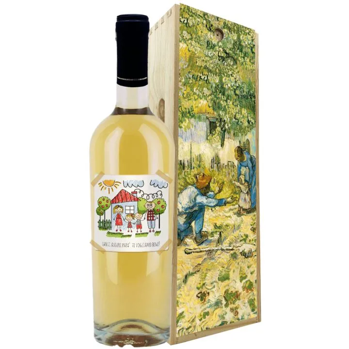 Personalized bottle and wooden box for Father's Day