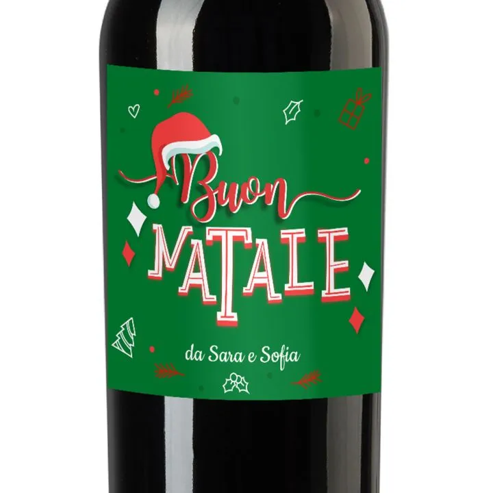 Primitivo di Puglia - Bottiglia personalizzata per Natale