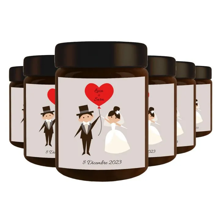 24 vasetti - Cioccolata personalizzata bomboniere matrimonio