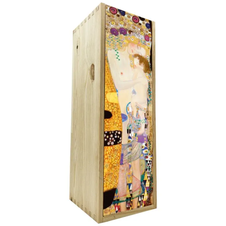 Wooden box 1 bottle 0.75 L - Mother's Day - Klimt