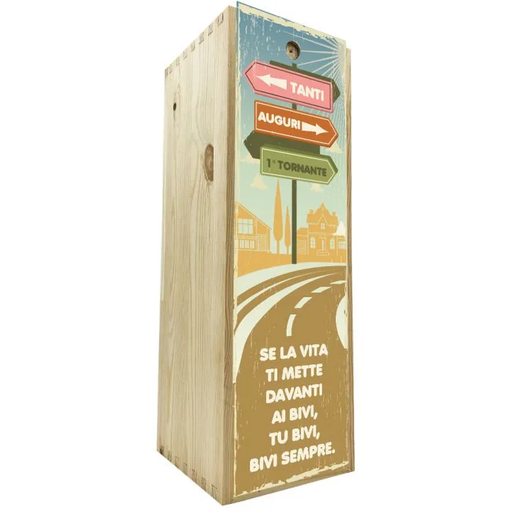 Wooden box 1 bottle 0.75 L - I Bivi della Vita
