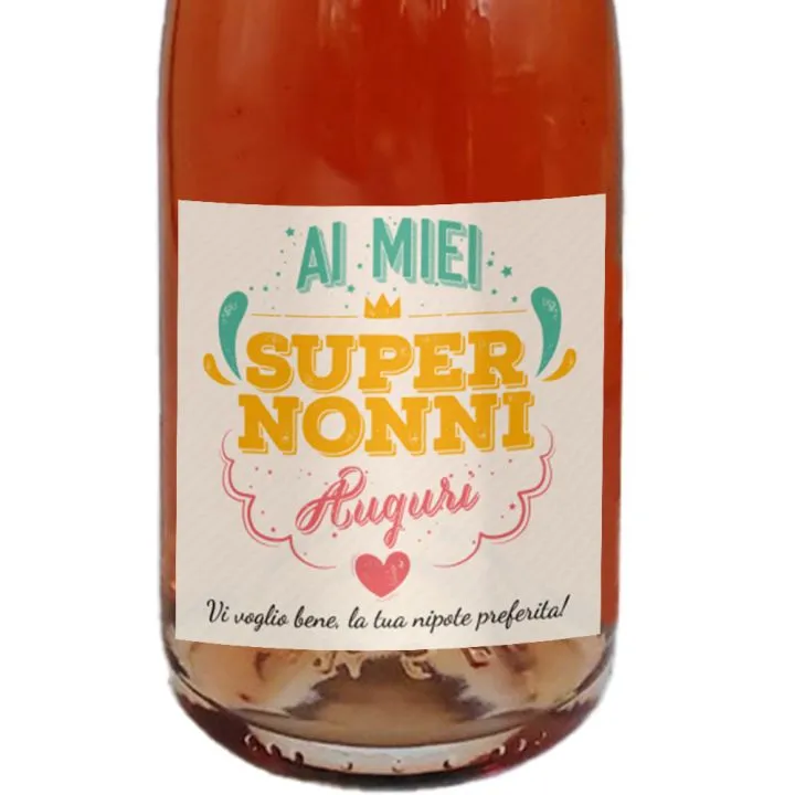 Champagne Rosé - Personalized bottle for grandparents day