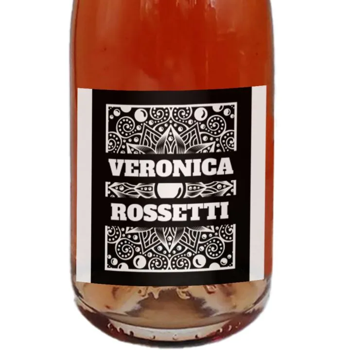 Champagne Rosé - Bottle with name or initials - gift idea
