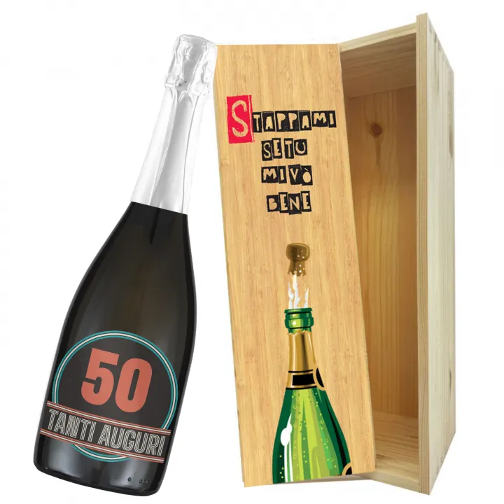 Personalized Prosecco with wooden box