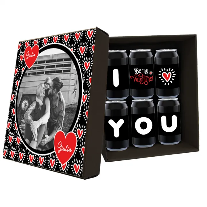 PILSNER - 6 cans 0.33L. with personalised box for VALENTINE'S DAY - LOVE YOOU