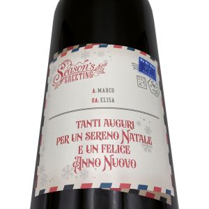 Bottiglia personalizzata - Rosso di Montalcino - Vino da regalare a Natale per auguri originali
