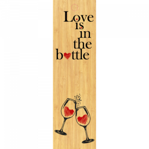 Scatola in legno 1 bottiglia 0,75 L - Adesivo Love is...