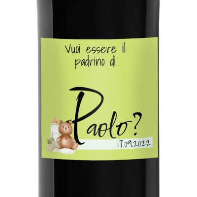 Bottiglia Di Vino Personalizzata, Vuoi Essere Il Mio Padrino